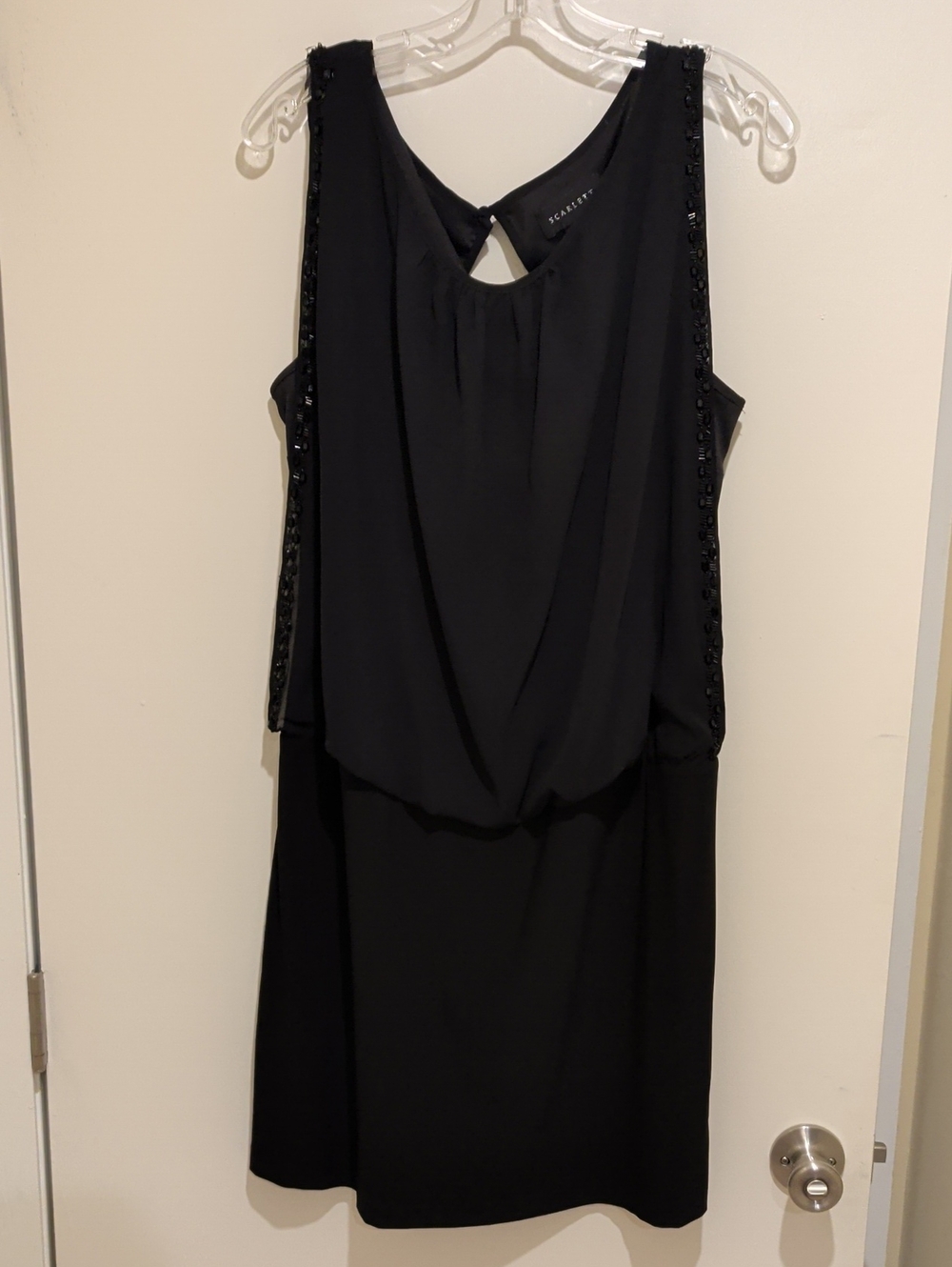 Scarlett Black Sleeveless Beaded Mini Dress